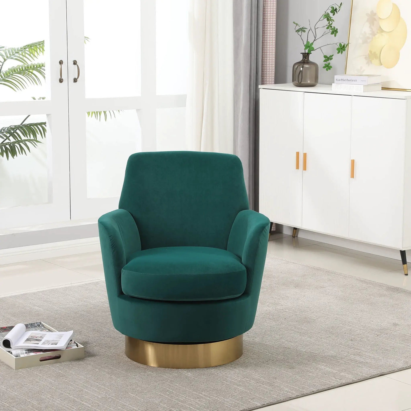 Teddy Swivel Barrel Chair, Swivel Accent Chairs Armchair For Living Room by HouseOfZazla