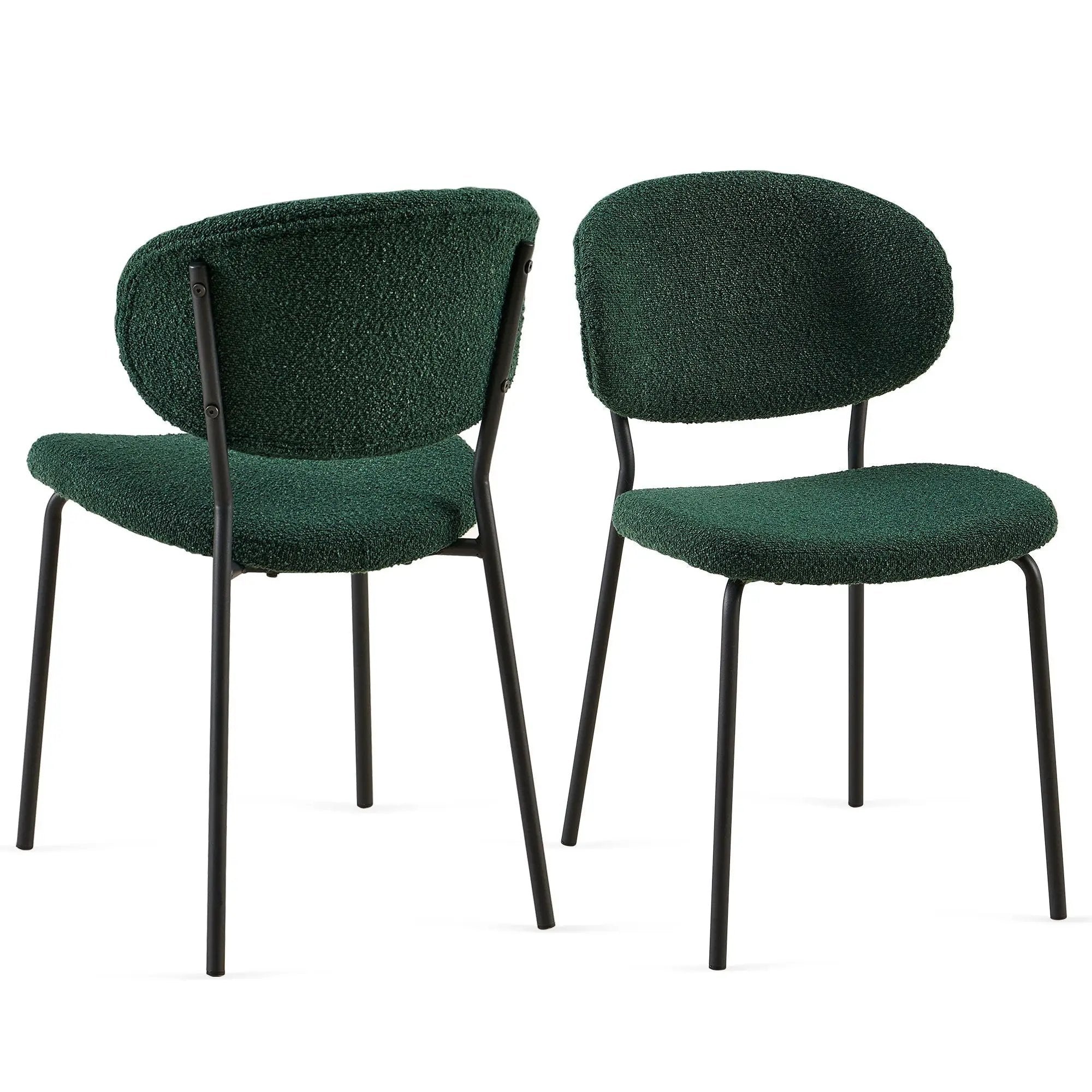 Boucle Dining Chairs, Dining Chairs With Metal Legs For Dining Room, Kitchen, Living Room by Unique Piece Furniture