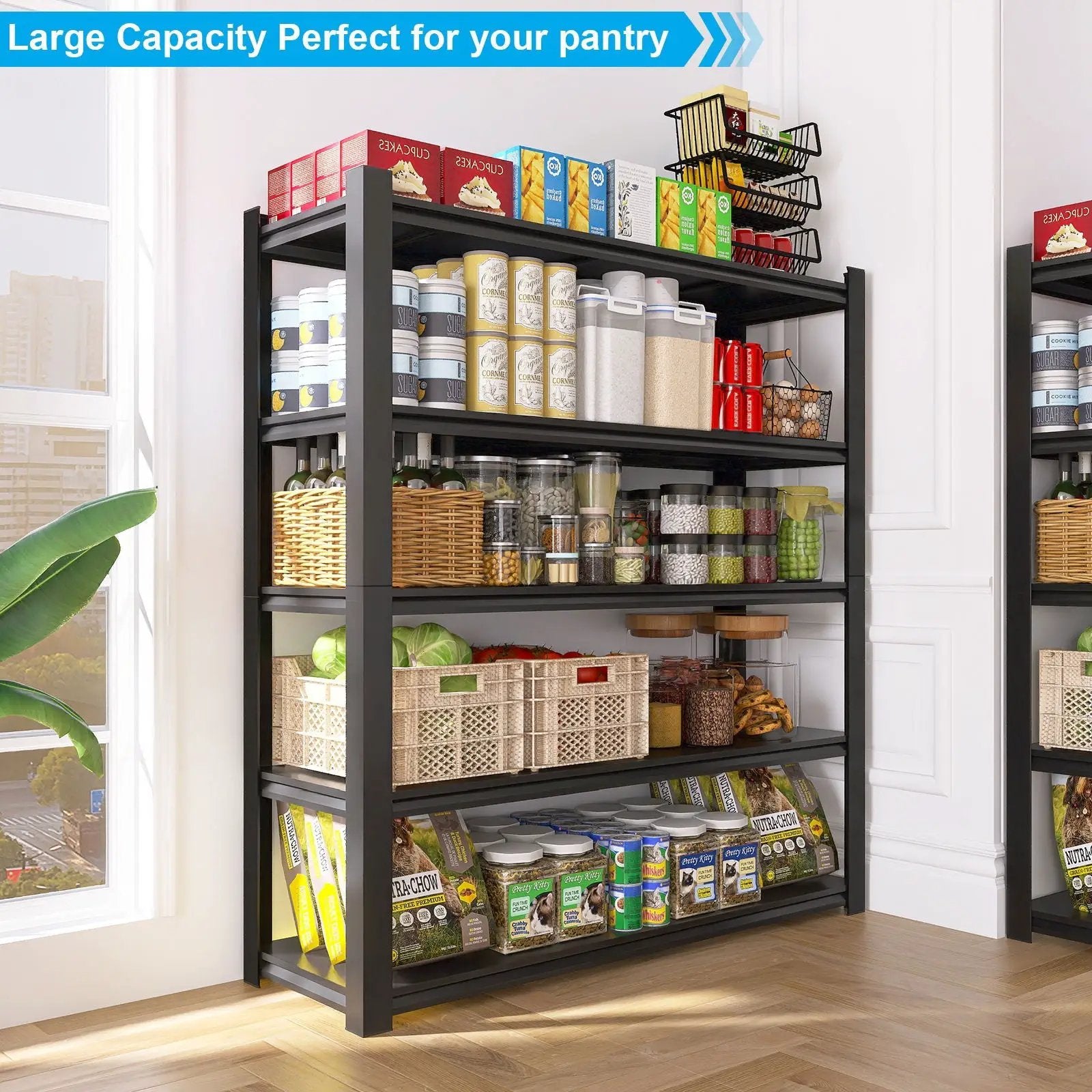 Tall Metal Shelves With Removable Dividers Are High Capacity And Load Bearing For Garages, Kitchens And Offices by HouseOfZazla
