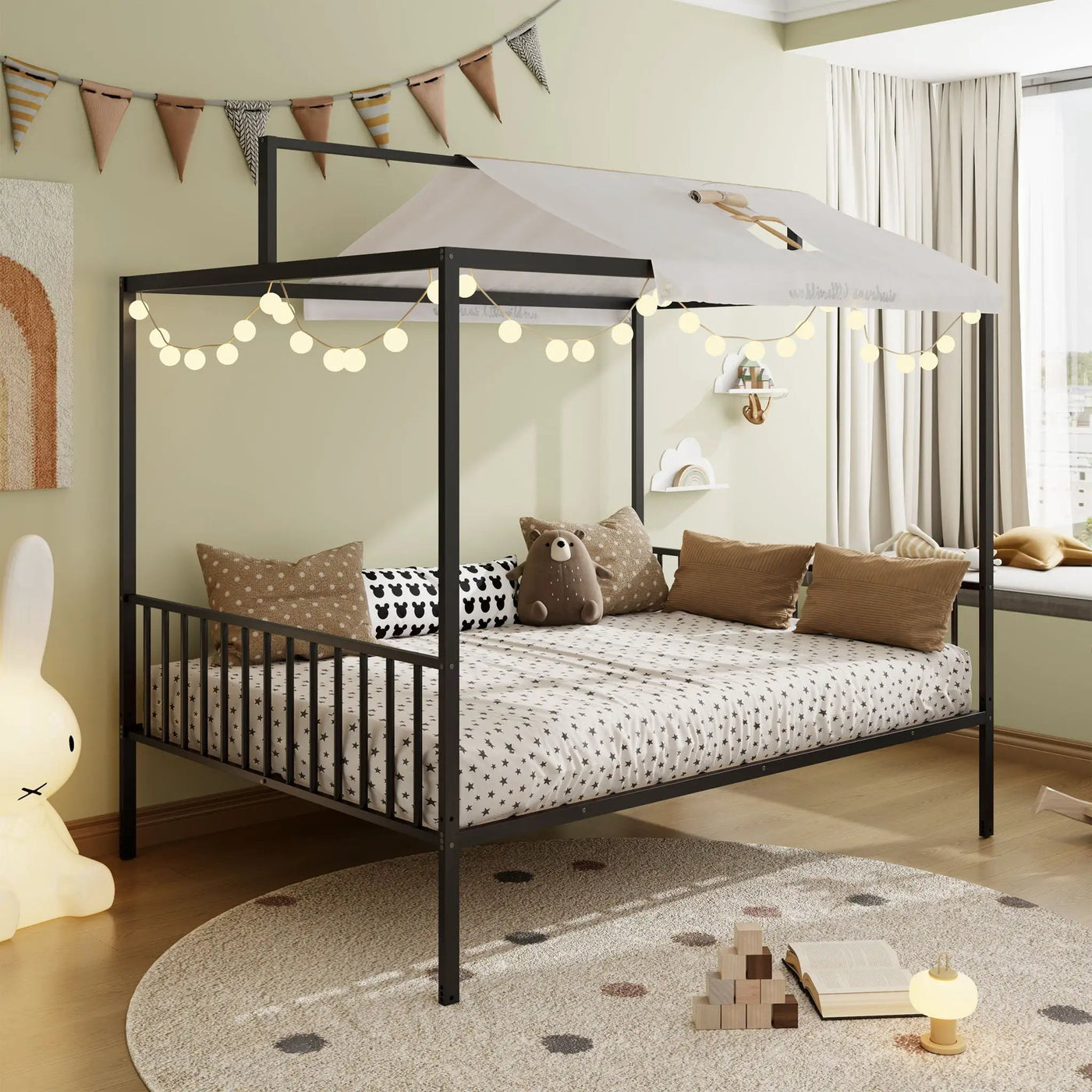 3 In 1 Convertible Montessori Floor Bed With Fenced Support by HouseOfZazla