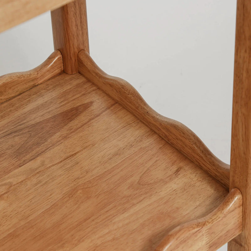 Solid Rubberwood Rolling Side Table by HouseOfZazla
