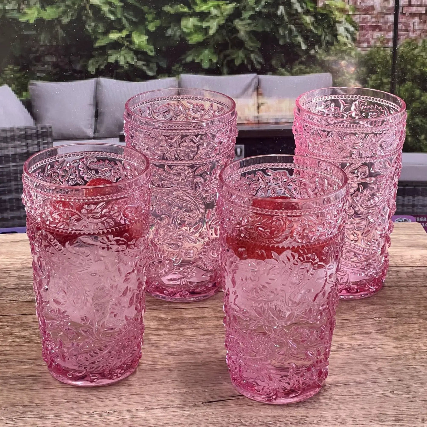 Paisley Style Acrylic Hi Ball Glasses (Set of 4) by HouseOfZazla