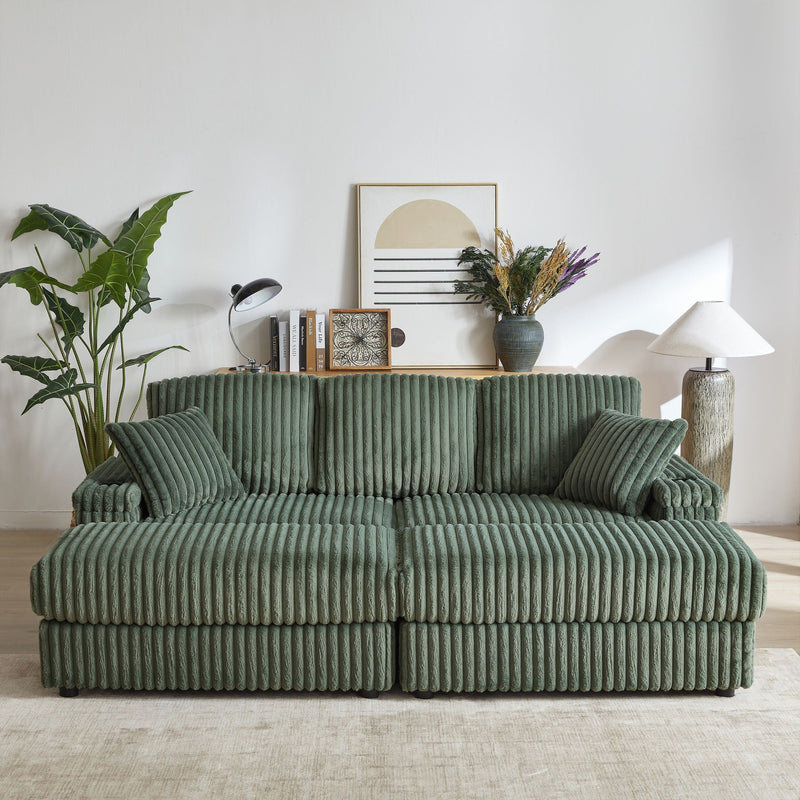3 Seater Sofa With 2 Ottomans For Living Room by HouseOfZazla