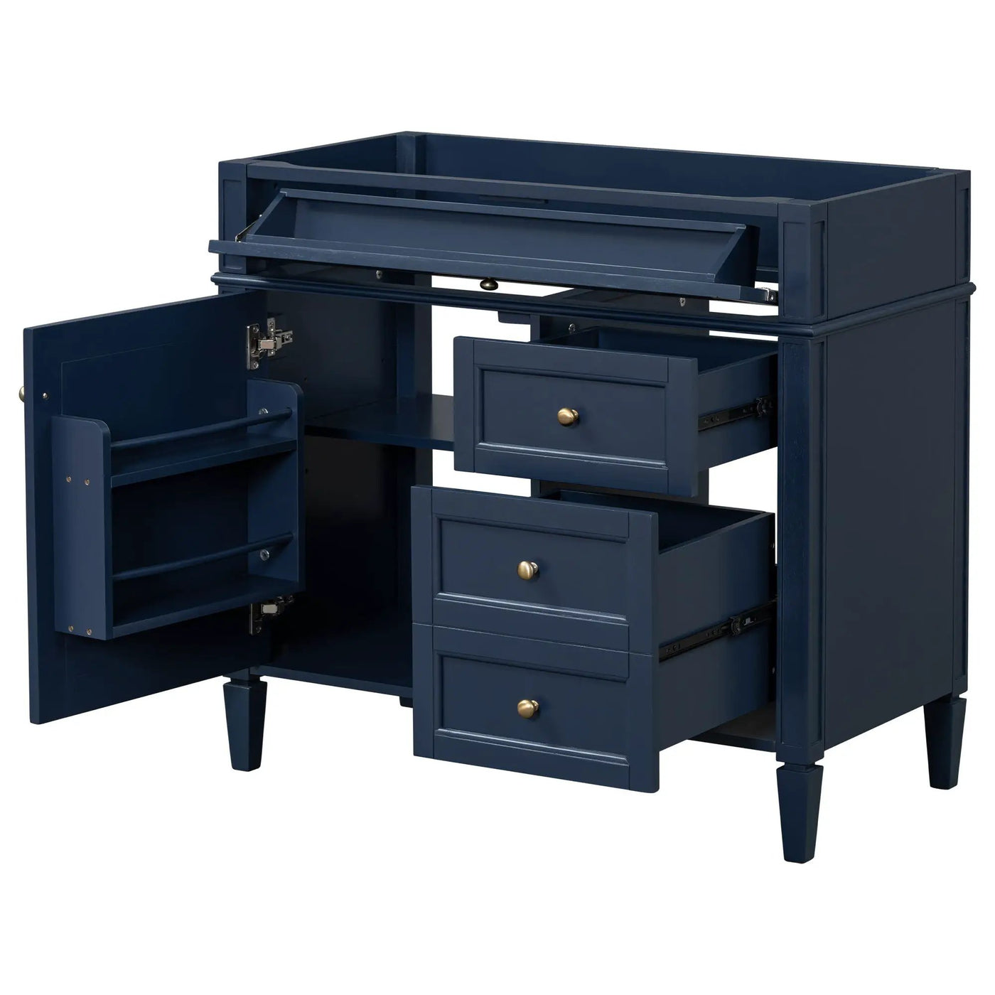 Bathroom Vanity With 2 Drawers And Tip-Out Drawer, Storage Cabinet by HouseOfZazla