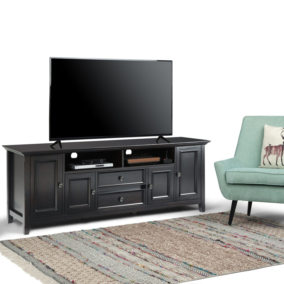 Handcrafted Wide TV Stand with Ample Storage - Light Brown or Dark Brown, photo 12 of 13