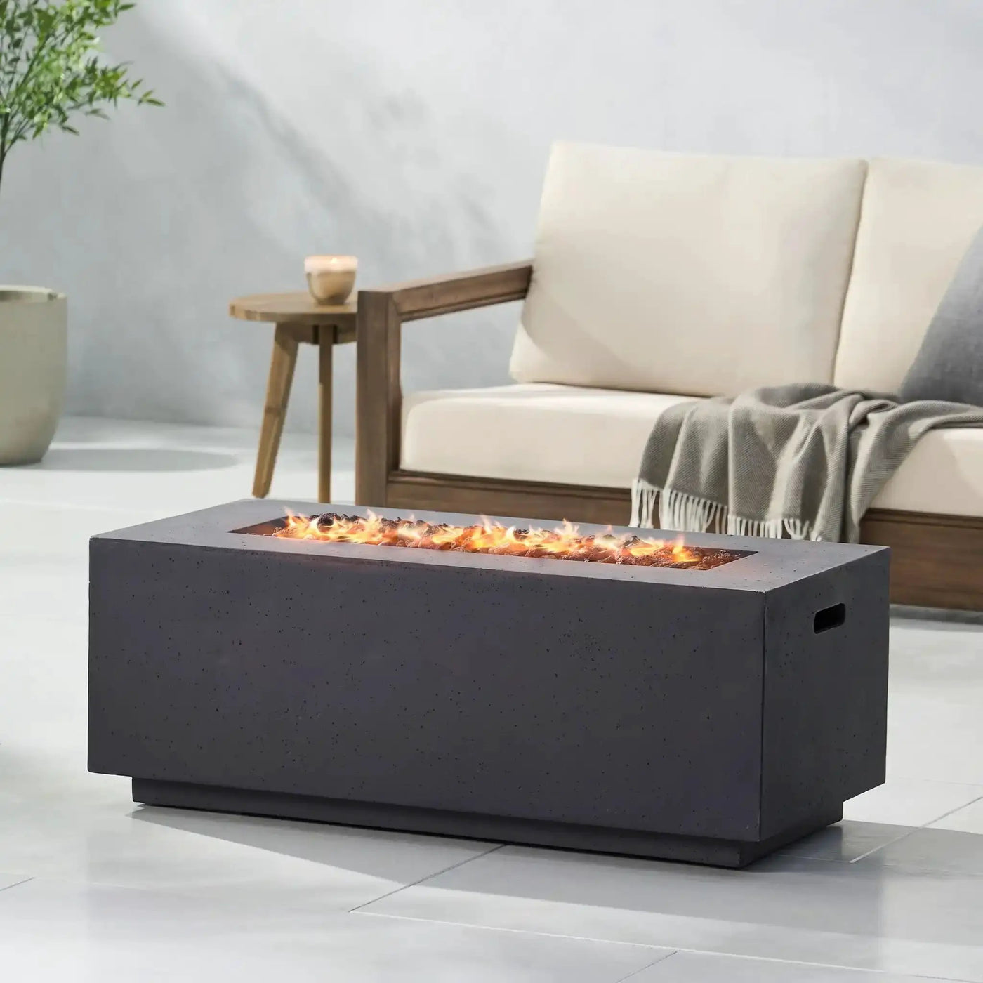 Contemporary Outdoor 40,000 Btu Propane Fire Pit by HouseOfZazla