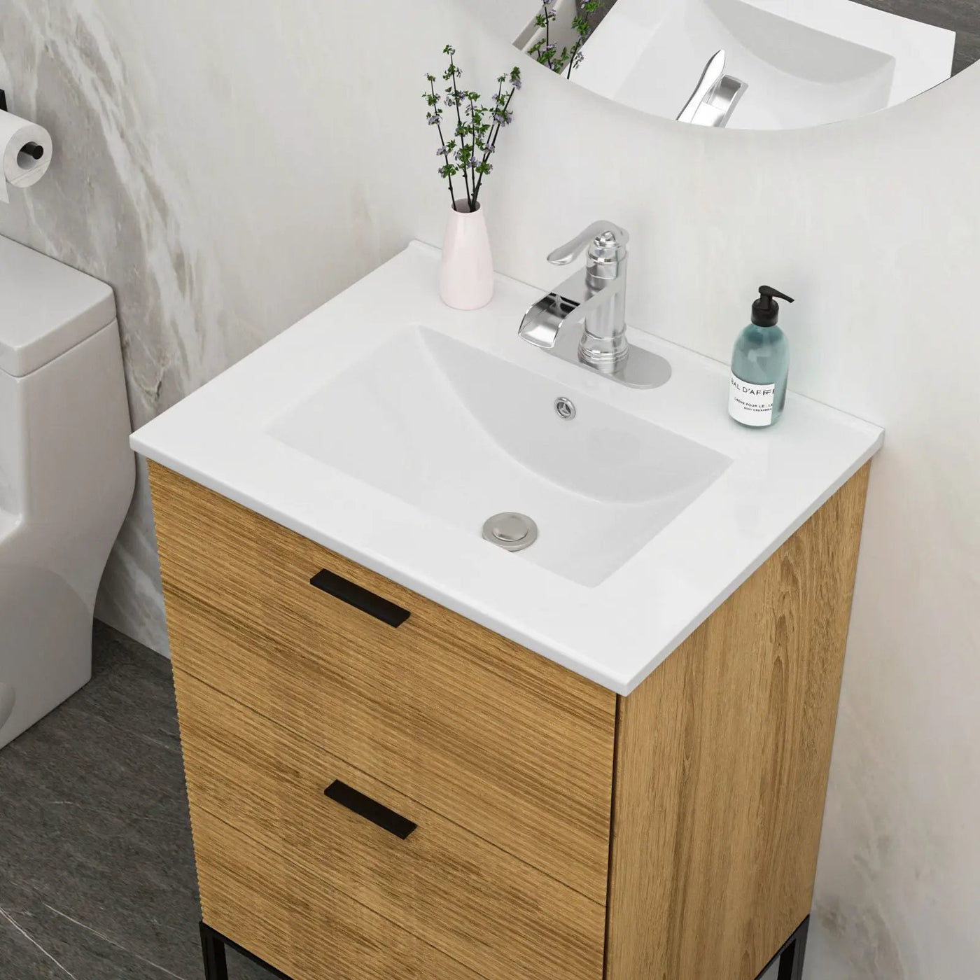 Premium Rectangular Vanity Top With Single Faucet Hole And Overflow by HouseOfZazla