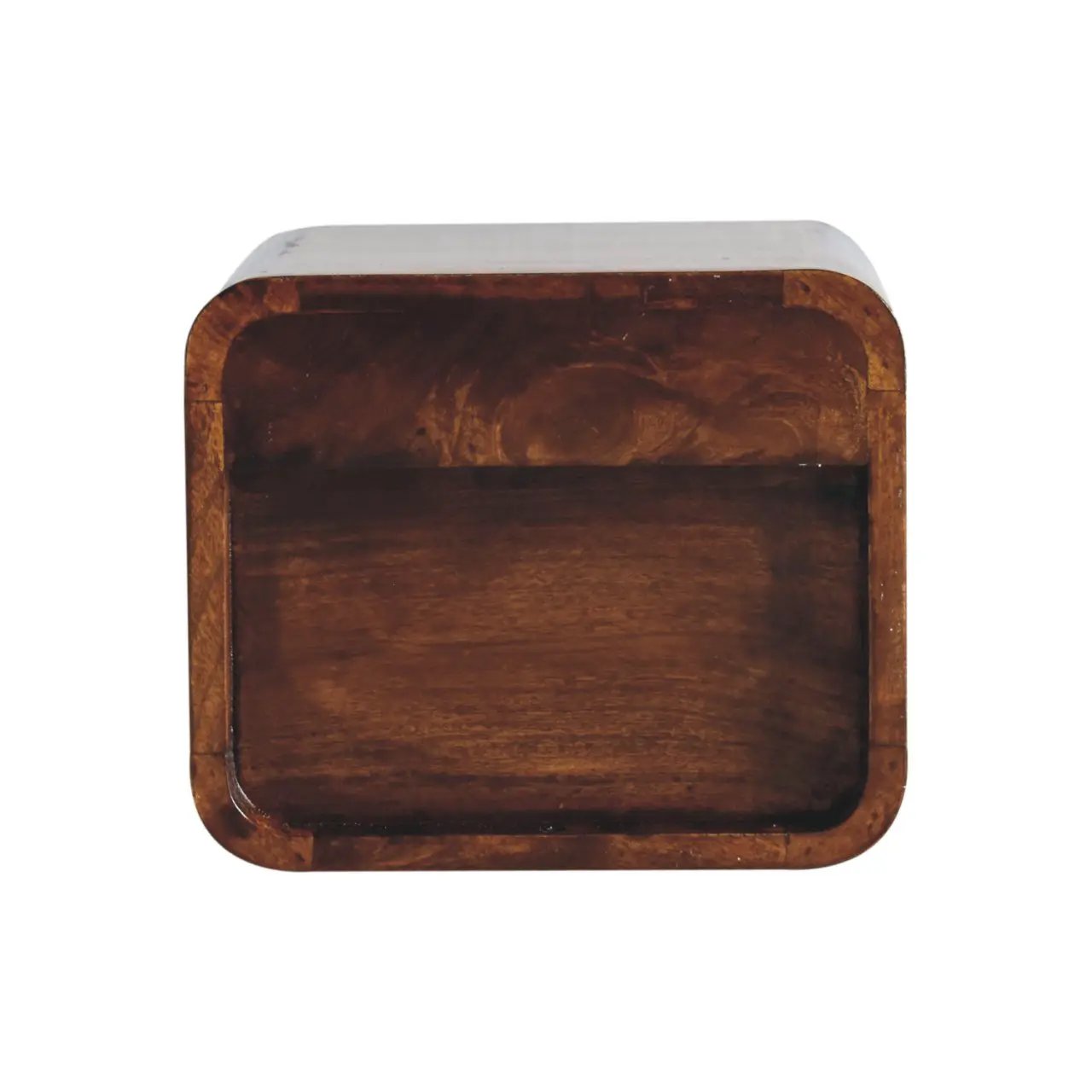 Extra Mini Wall-Mounted Curved Chestnut Nightstand by HouseOfZazla