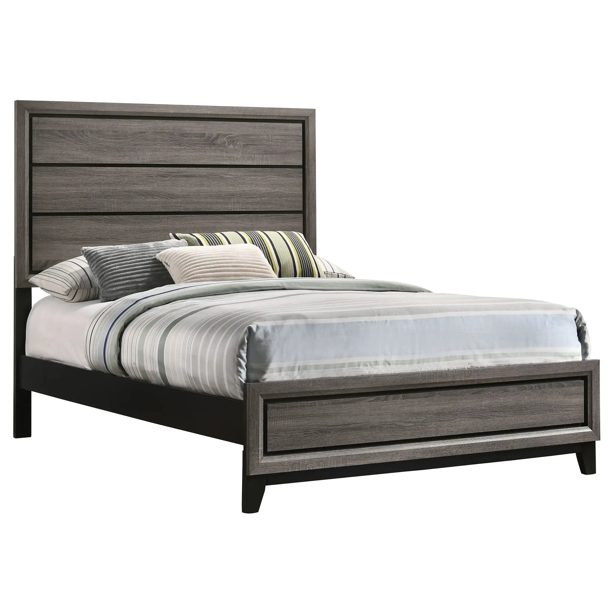 Watson Wood Full Panel Bed Grey Oak by Unique Piece Furniture