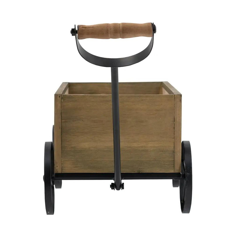 16.5x9.5x8" Rustic Wooden Wagon Planter with Flower Market Sign by HouseOfZazla