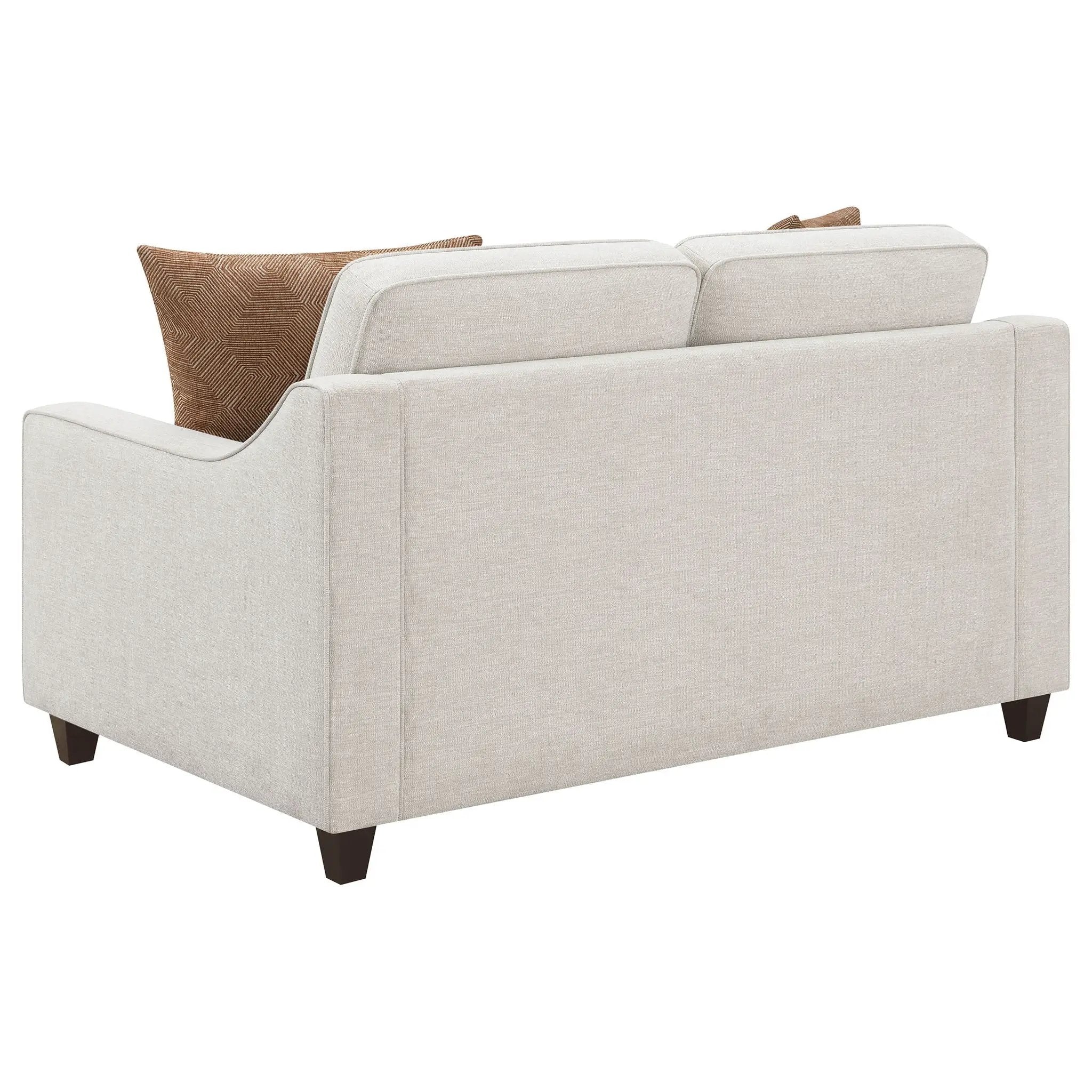 Christine Upholstered Sloped Arm Loveseat Beige by Unique Piece Furniture