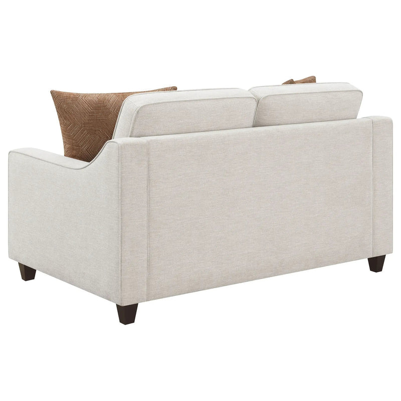 Christine Upholstered Sloped Arm Loveseat Beige by Unique Piece Furniture