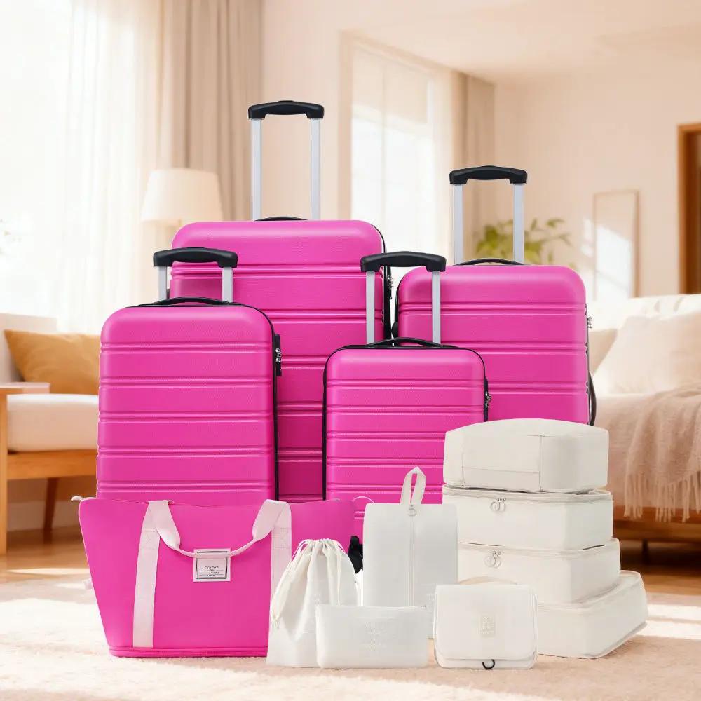 Hardshell Luggage Sets 4 Pieces + Bag Spinner Suitcase With Tsa Lock Lightweight - 16" / 20" / 24" / 28" Luggages by HouseOfZazla