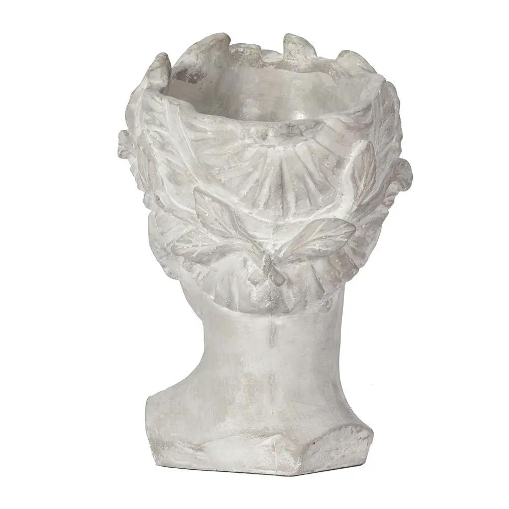 Greek Style Cement Head Planter Indoor Outdoor Home Garden Decor - Gray by Unique Piece Furniture