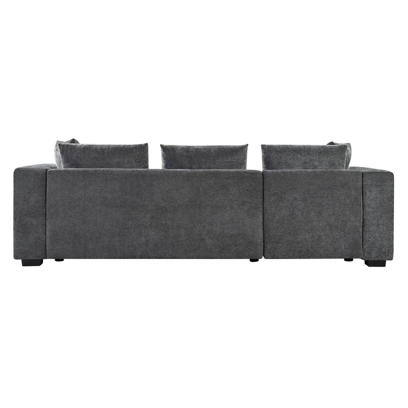 Modern L Shaped Sectional Sofa With Upholstery And Wooden Storage by HouseOfZazla