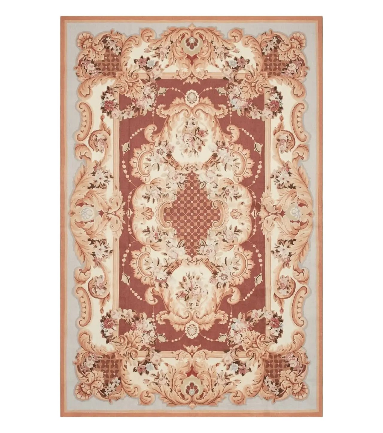 6' X 9' Vintage Handmade Chinese Needlepoint Wool Rug Flat Weave by Jewel Rugs