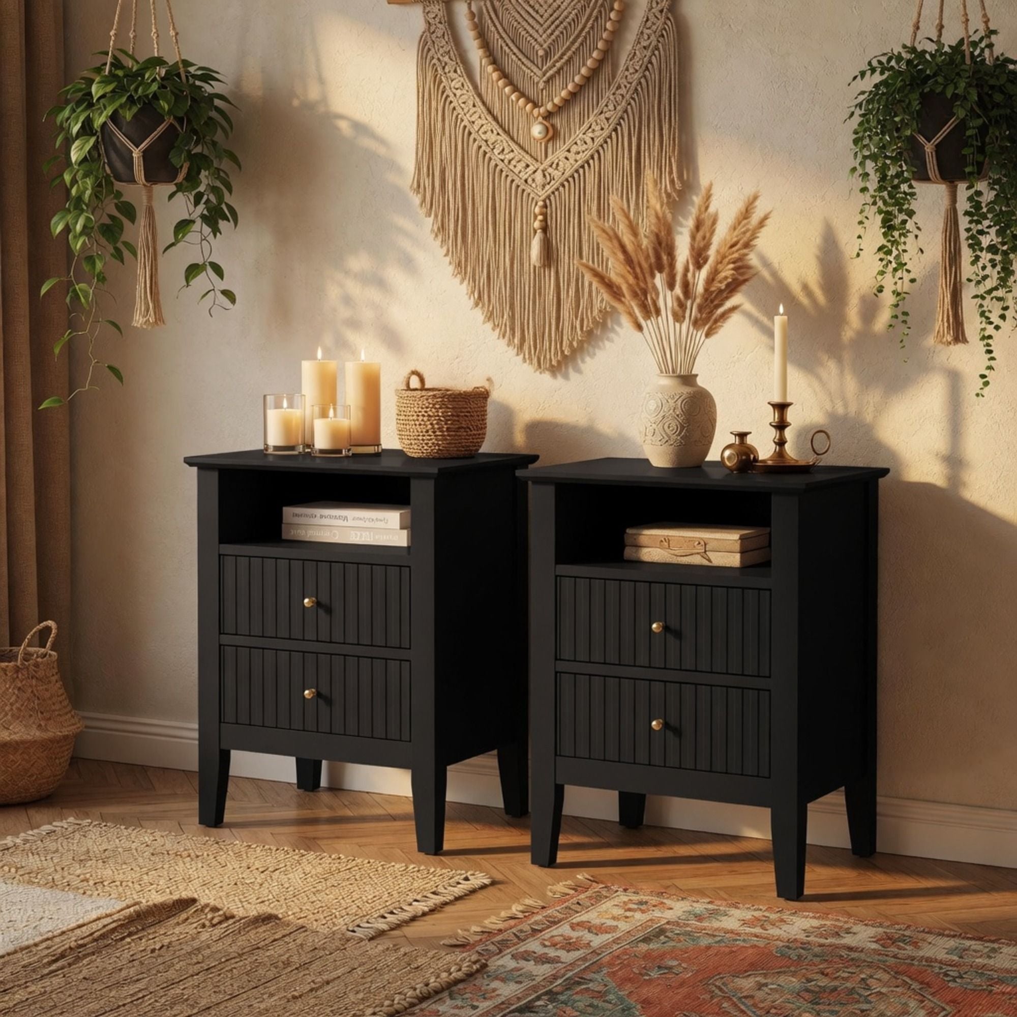 Fluted Nightstand With 2 Drawers by HouseOfZazla