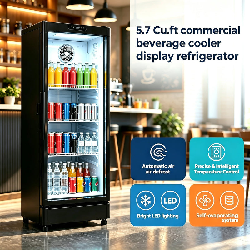 5.7 Cu.Ft Commercial Beverage Cooler with Double Glass Doors, photo 2 of 10