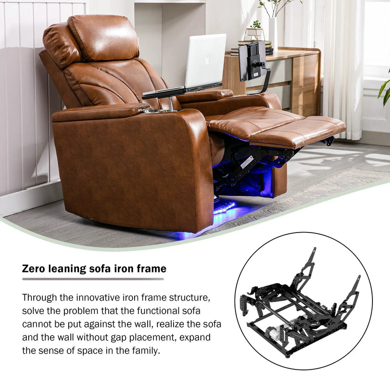 Power Motion Recliner Electric Power Recliner With USB Charging Port, Hidden Arm Storage, Convenient Cup Holder And tooth Speaker by Unique Piece Furniture