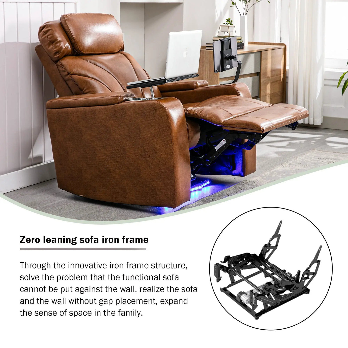 Power Motion Recliner Electric Power Recliner With USB Charging Port, Hidden Arm Storage, Convenient Cup Holder And tooth Speaker by Unique Piece Furniture