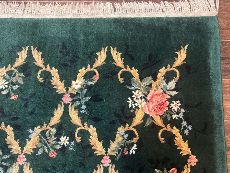 Karastan Garden of Eden Rug 8.8 x 11.8, Green Savonnerie 509/1733, Wool by Jewel Rugs