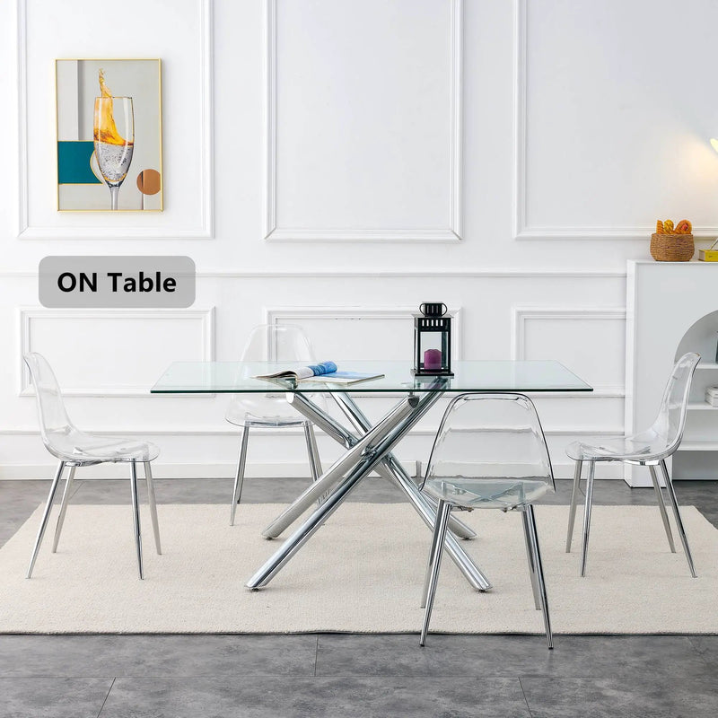 Modern Minimalist Transparent Dining Chair - 6-Piece Set by HouseOfZazla
