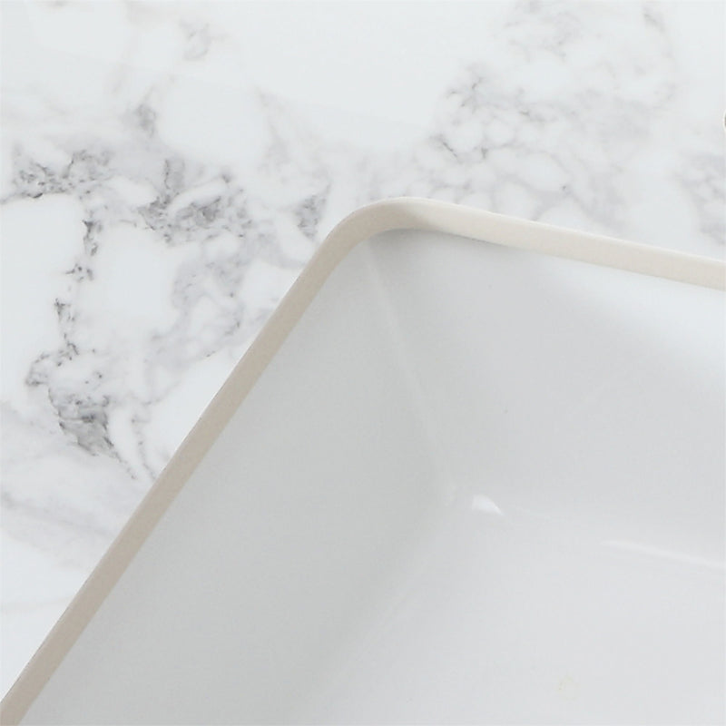 Elegant Bathroom Vanity Top With Rectangular Ceramic Sink And Backsplash by HouseOfZazla