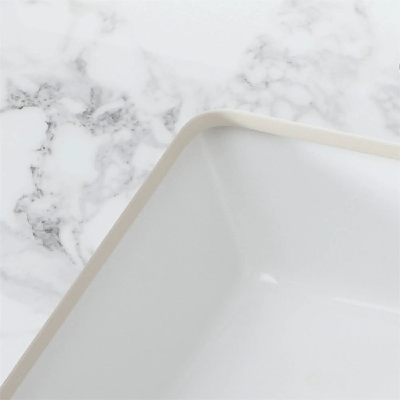 Elegant Sintered Stone Bathroom Vanity Top With Rectangular Undermount Ceramic Sink by HouseOfZazla