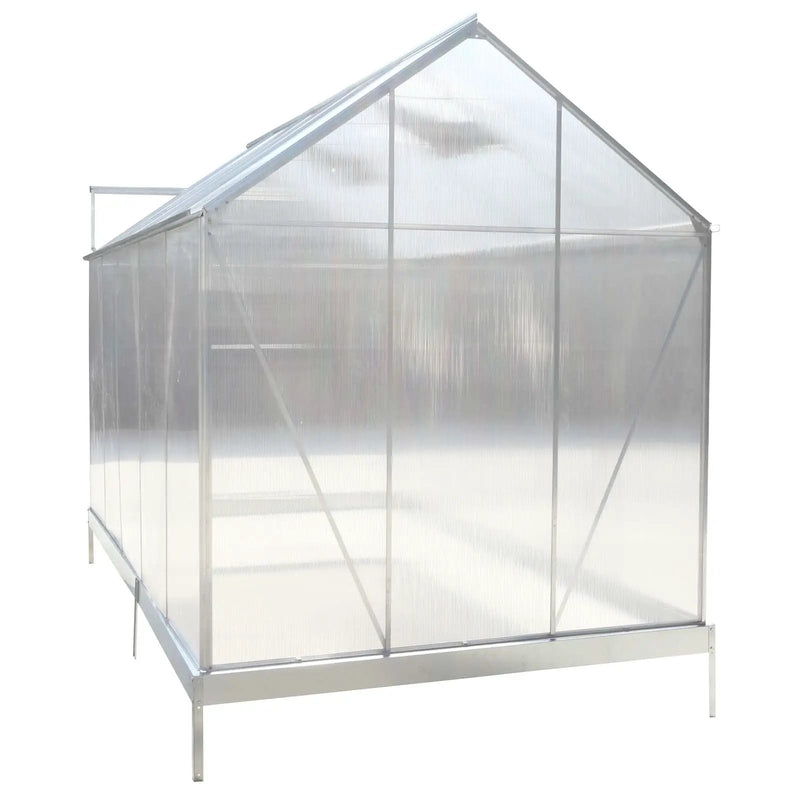 Polycarbonate house, Heavy Duty Outdoor Aluminum Walk-In House Kit With Rain Gutter, Vent And Door For Backyard Garden by HouseOfZazla