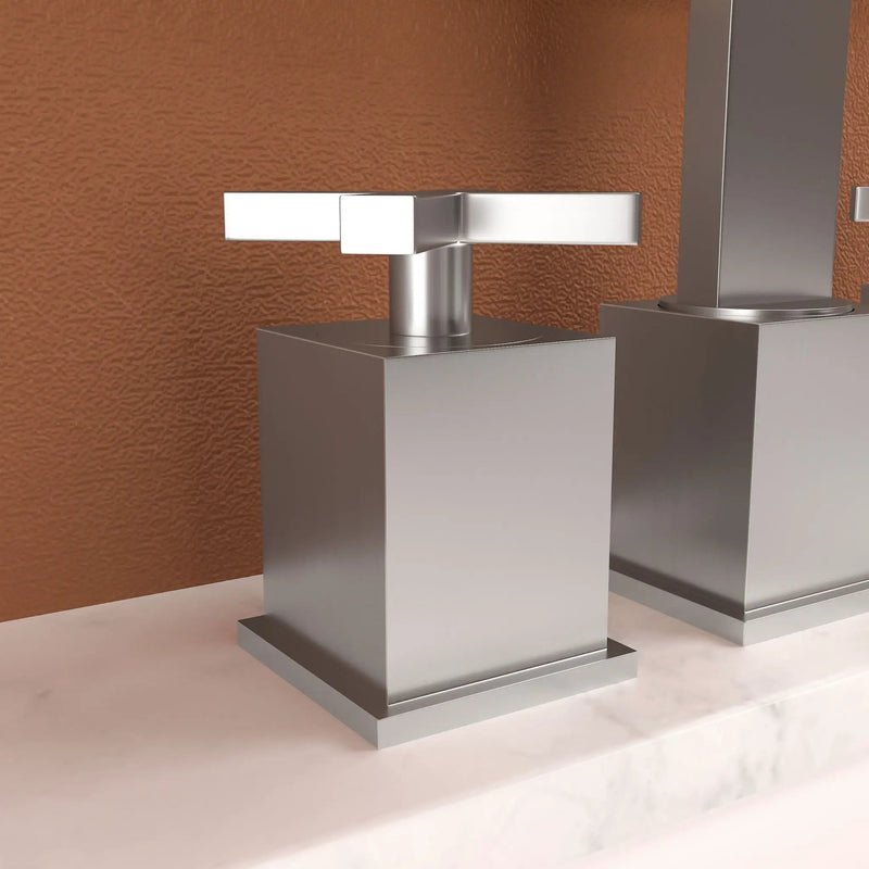 2 Handle Widespread Bathroom Faucet With Pop Up Drain And 2 Water Supply Lines - Brushed Nickel by HouseOfZazla