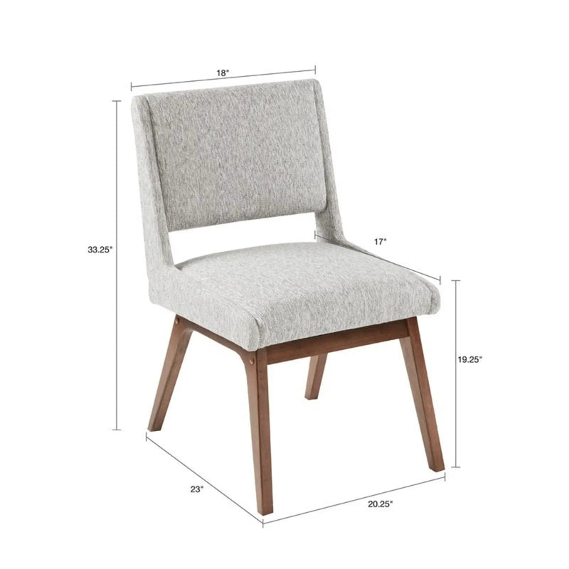 Boomerang - Dining Side Chair With Upholstered Cushions (Set of 2) - Light Gray by HouseOfZazla
