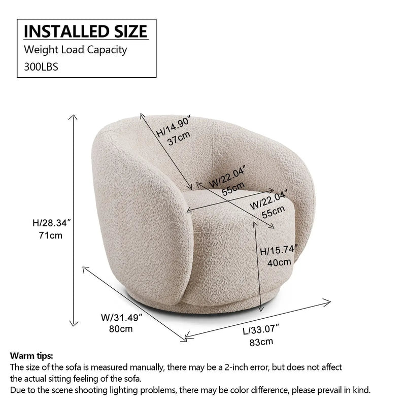 Swivel Accent Upholstered Barrel Chair by Unique Piece Furniture
