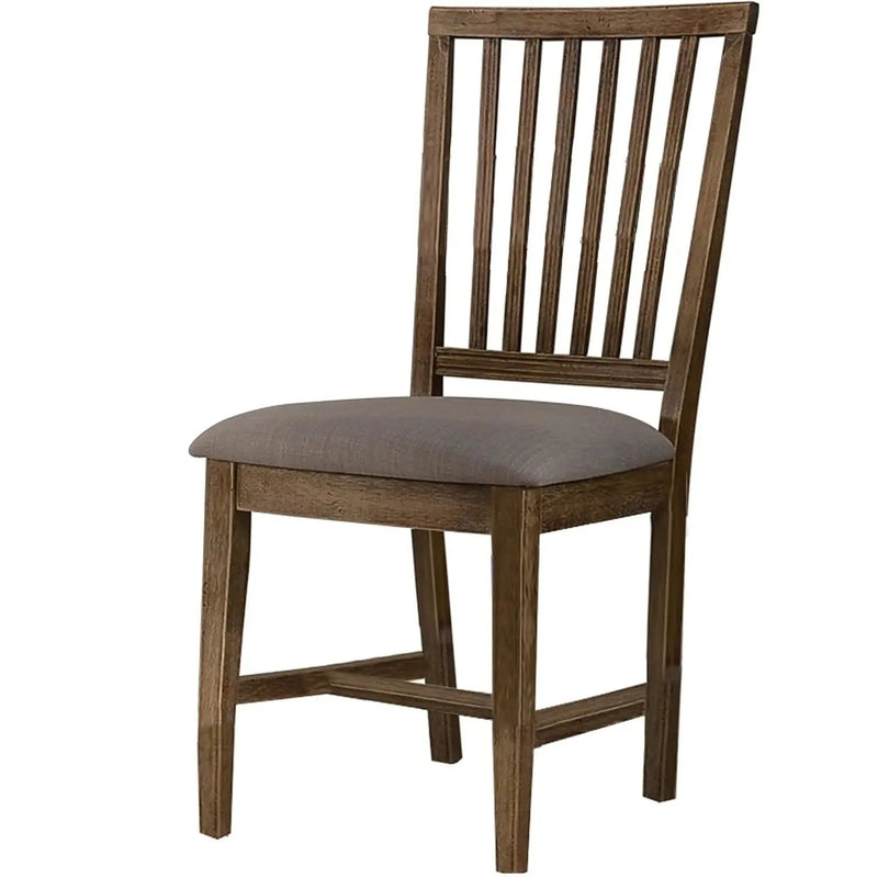 Open Slat Back Kitchen Side Chair (Set of 2) - Brown Oak by HouseOfZazla