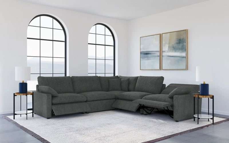 Collins 5-piece Modular Power Reclining Sectional Dark Grey by Unique Piece Furniture