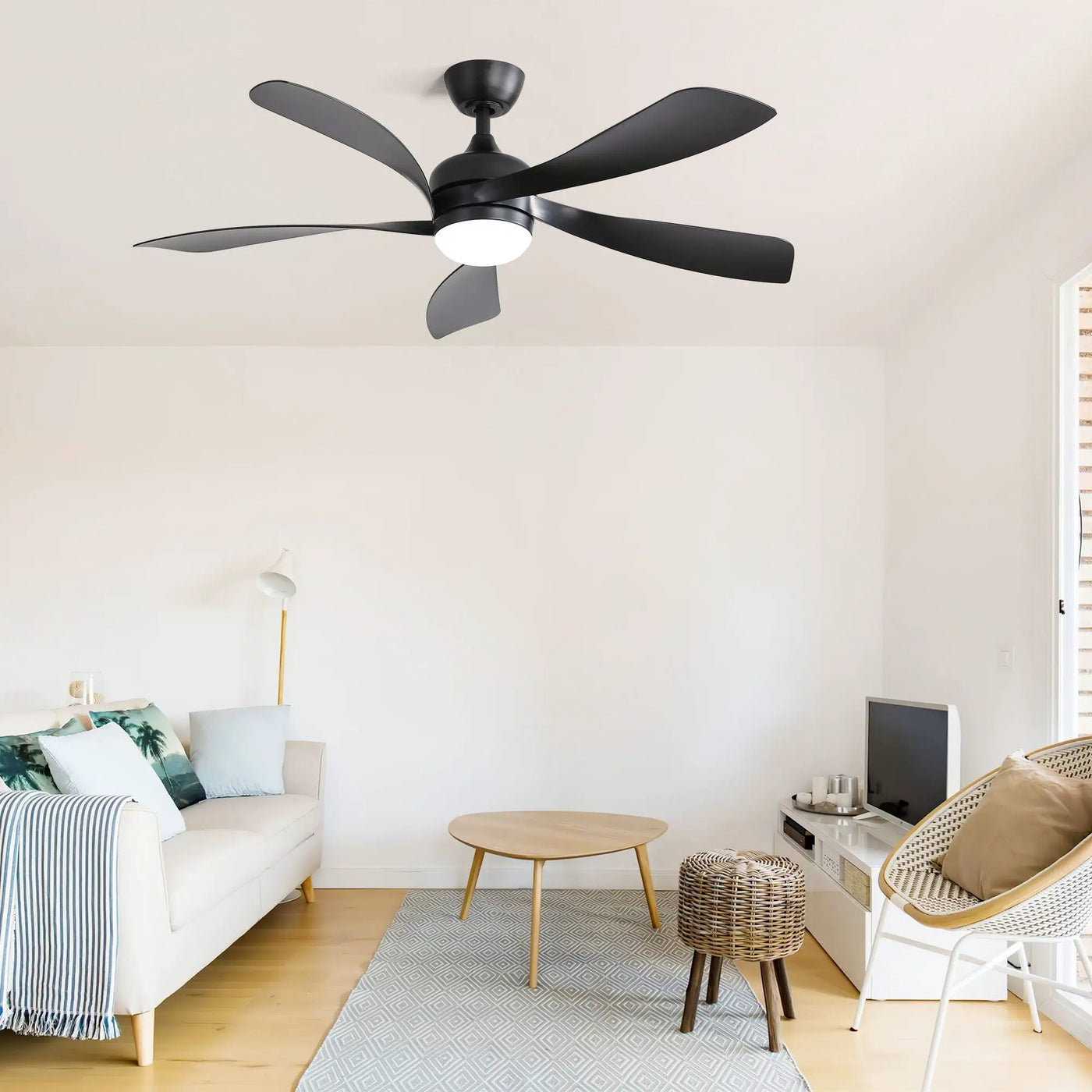 Ceiling Fan with DC Motor and Integrated Light by HouseOfZazla