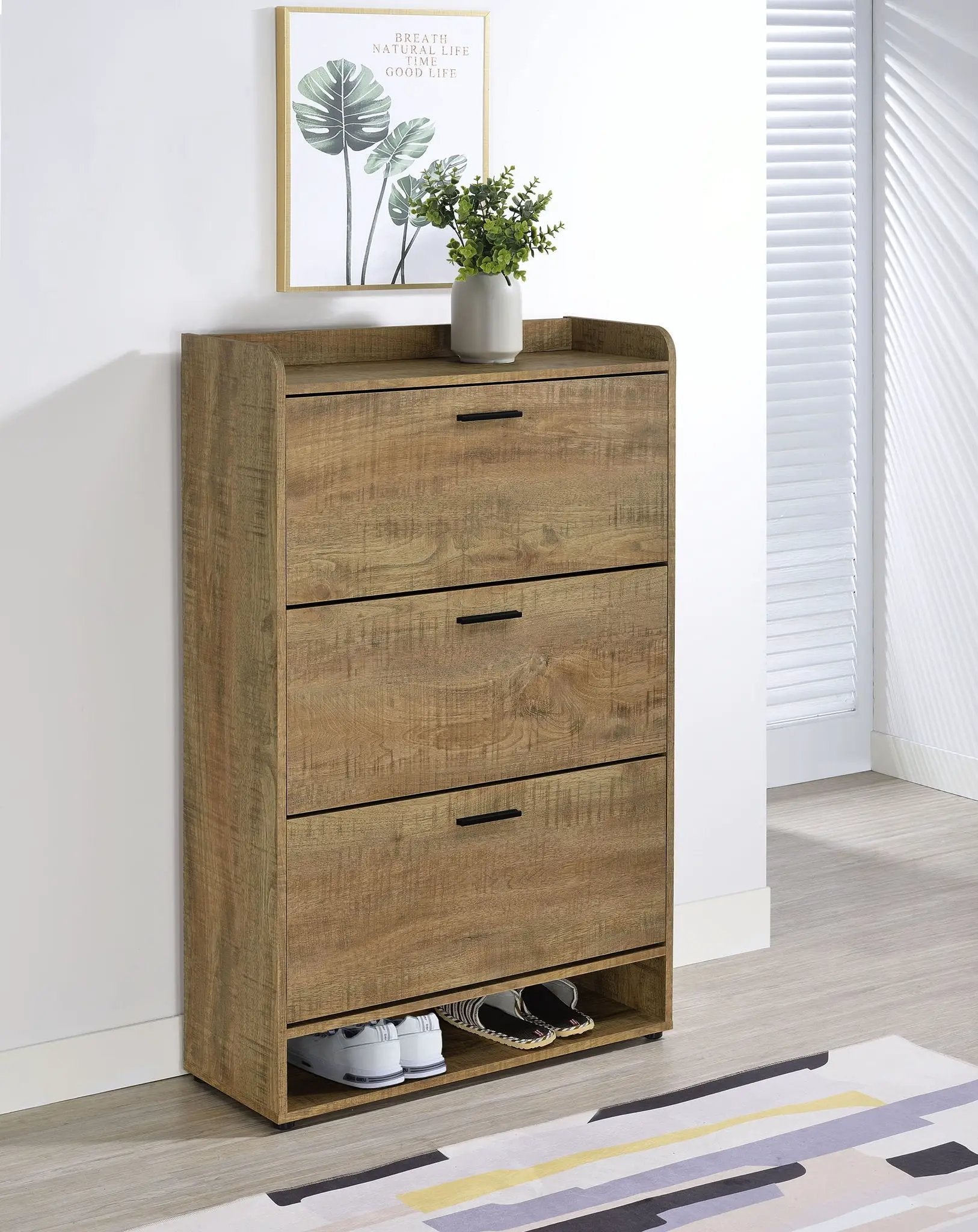Denia 3-tier Engineered Wood Shoe Cabinet Mango by Unique Piece Furniture