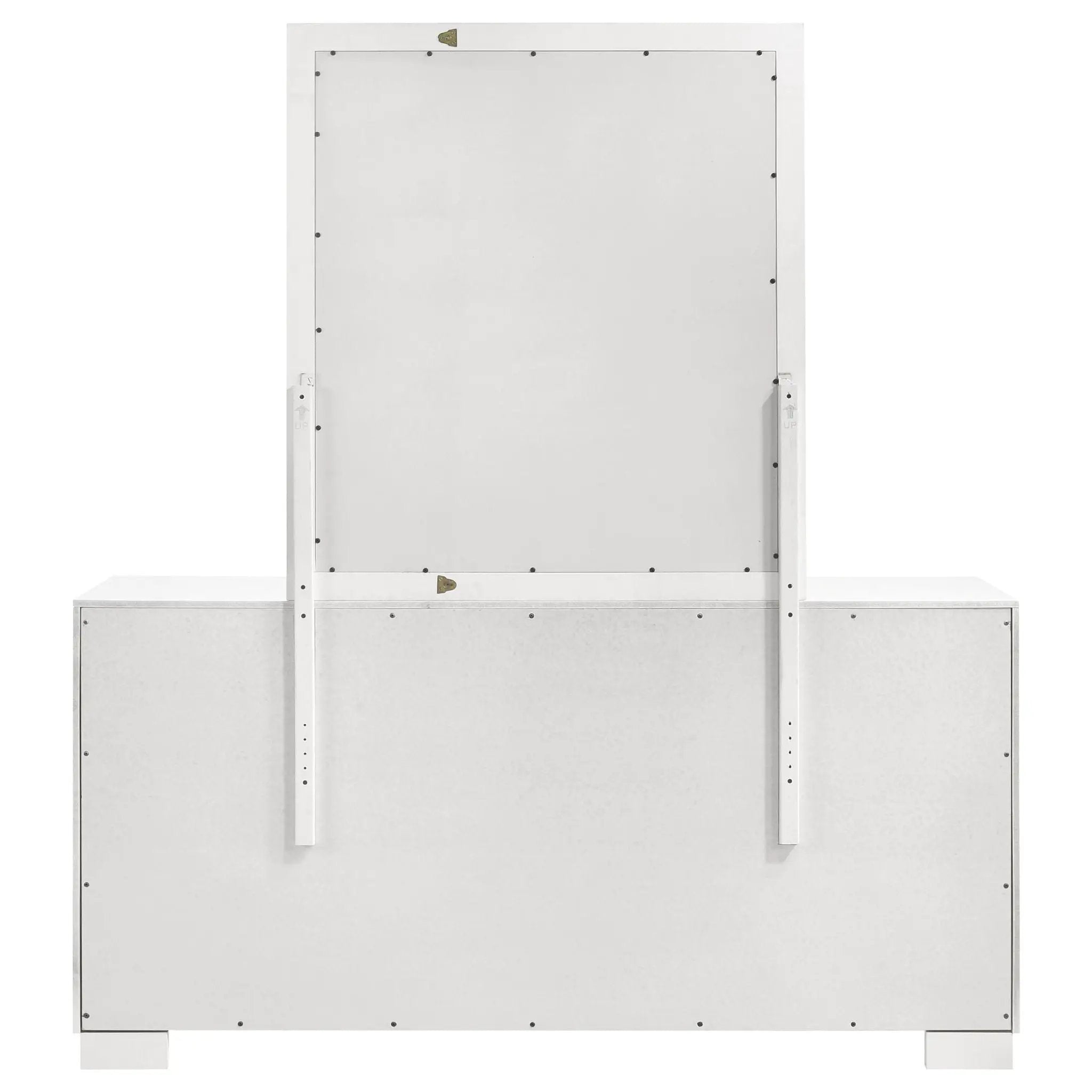 Jessica 6-drawer Dresser with Mirror Snow White by Unique Piece Furniture