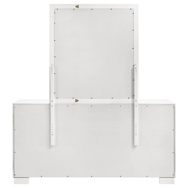 Jessica 6-drawer Dresser with Mirror Snow White by Unique Piece Furniture