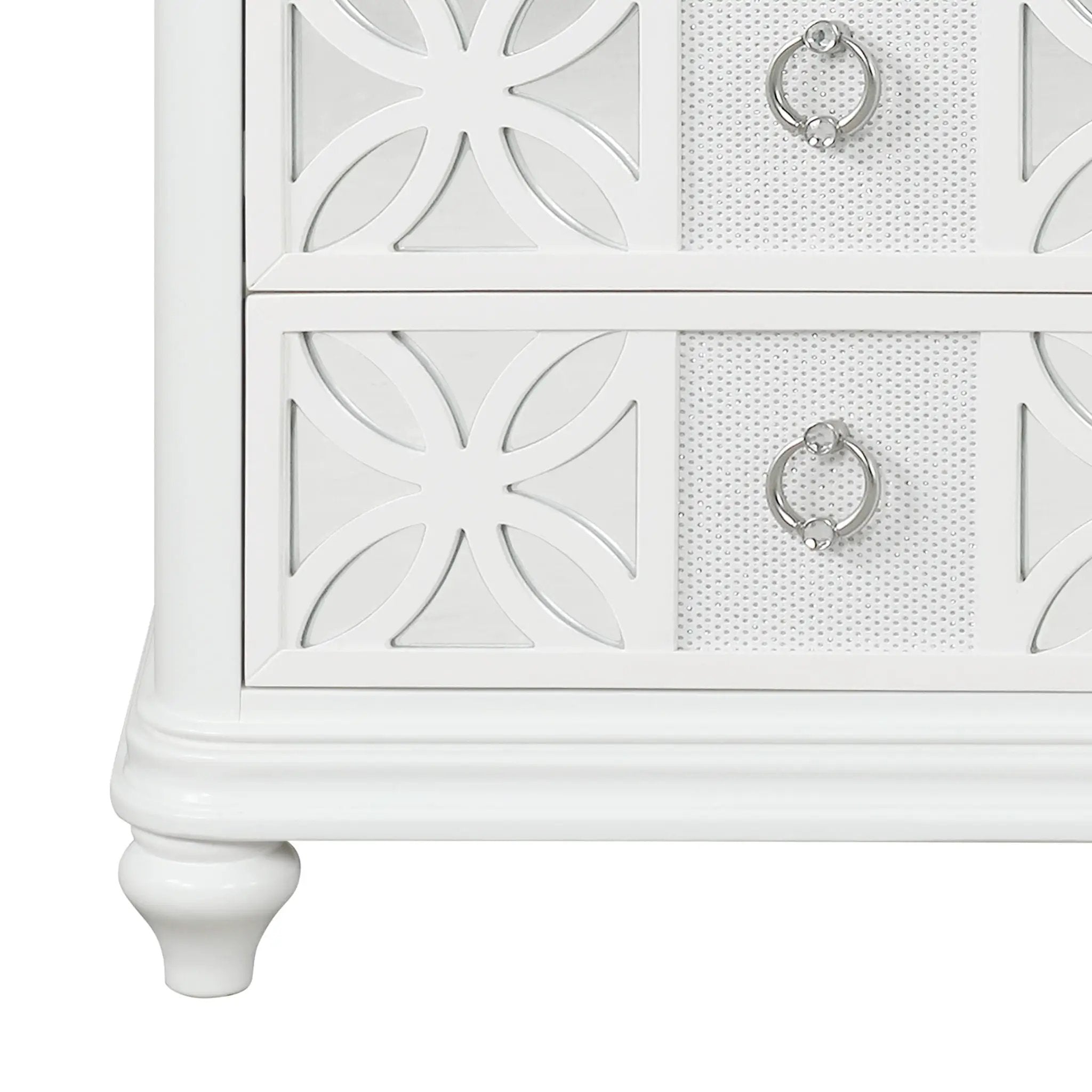 Abigale - Nightstand With Mirror Top, LED Lighting (Includes Mirror And Nightstand) - White by HouseOfZazla