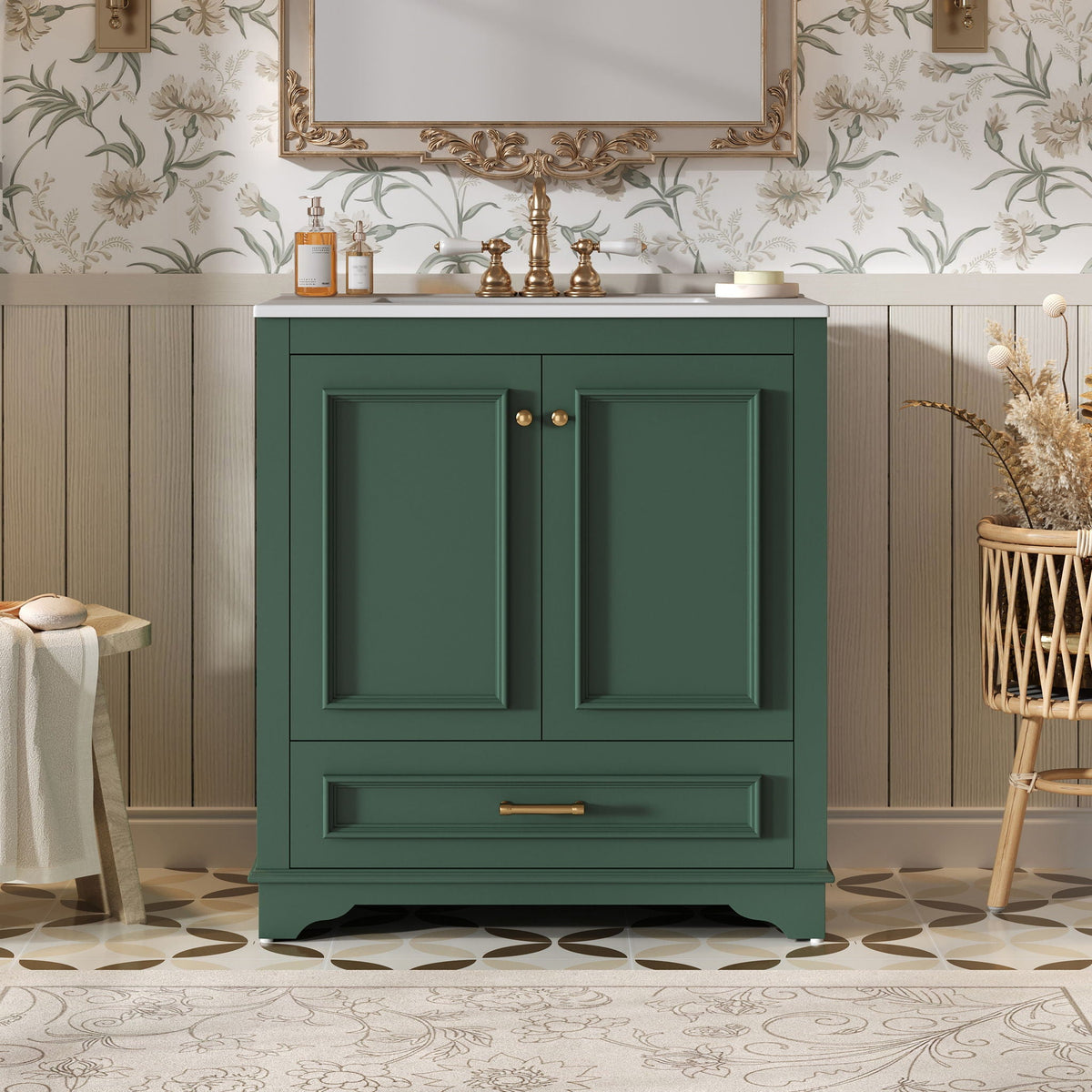 Bathroom Vanity With Sink, Cabinet & 2 Soft Closing Doors & Adjustable Shelf, photo 24 of 28