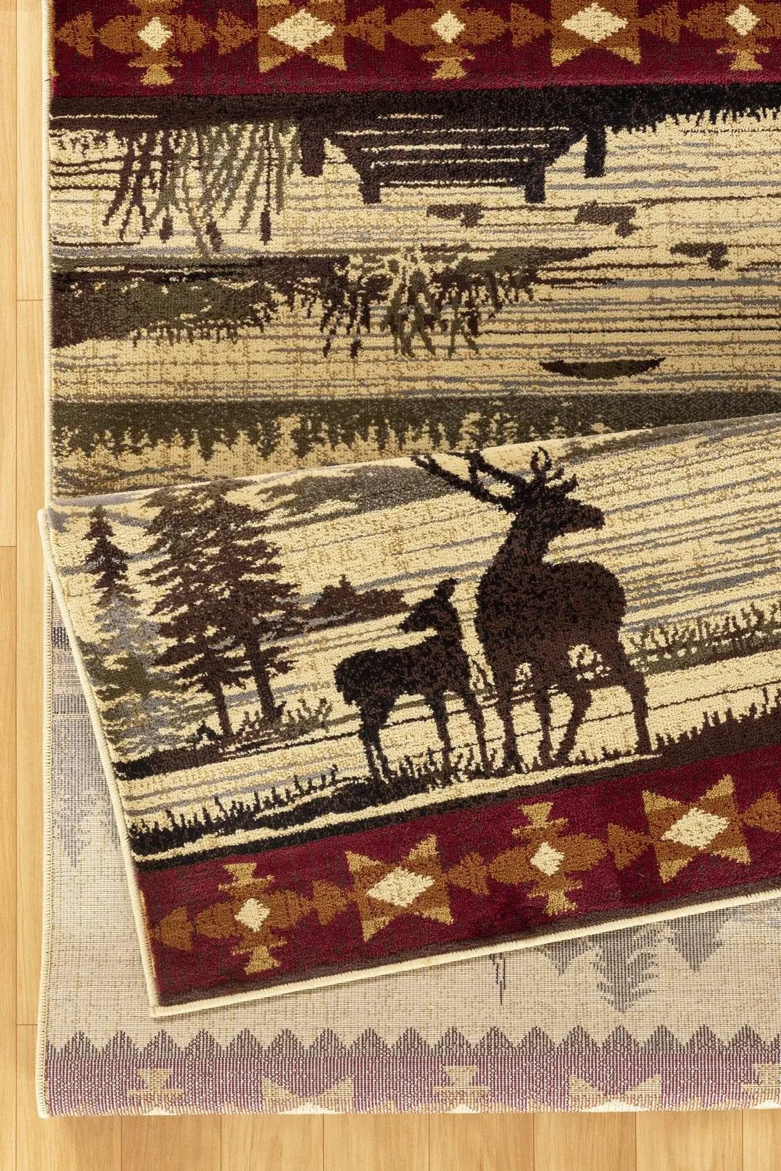 Nature's Nest - 5'3" X 7'3" Lodge Area Rug - Multi / Cream by Unique Piece Furniture