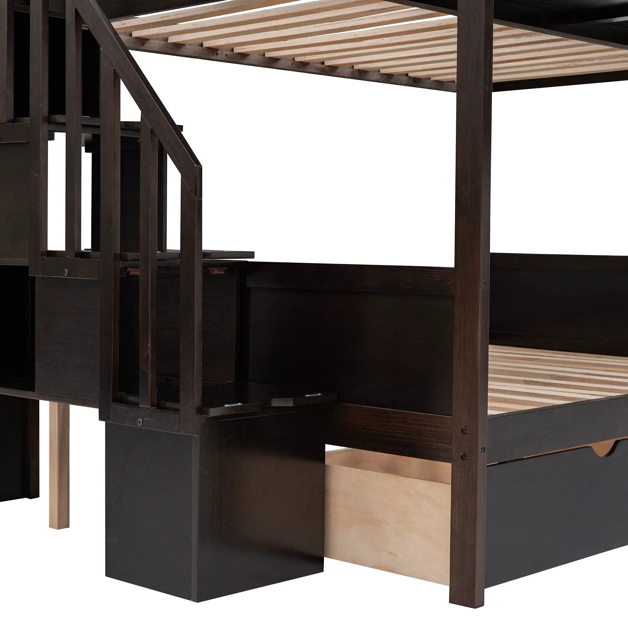 Bunk Bed With Shelfs, Storage Staircase And 2 Drawers by HouseOfZazla
