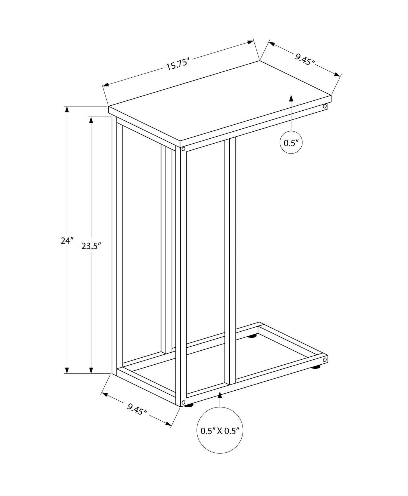 Accent Table, C-Shaped, Space-Saving Functionality by HouseOfZazla