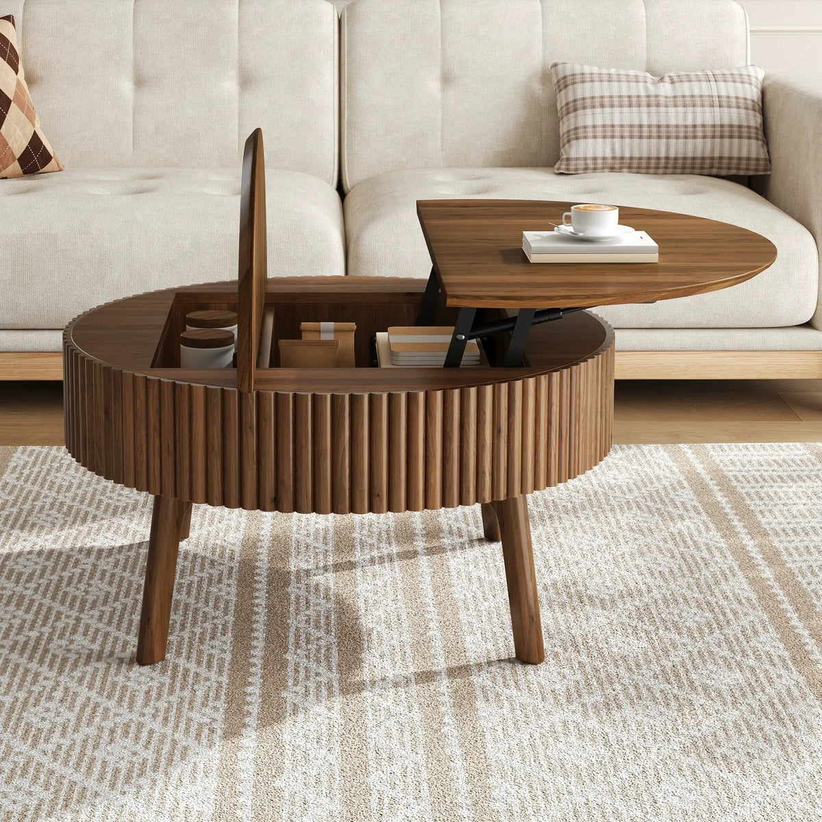 Modern Round Lift-Top Coffee Table by HouseOfZazla