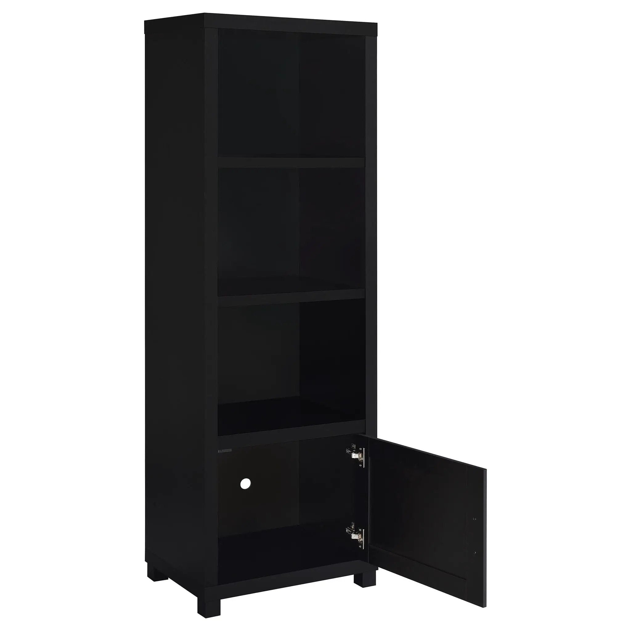 Jupiter 3-shelf Engineered Wood Media Tower Black by Unique Piece Furniture