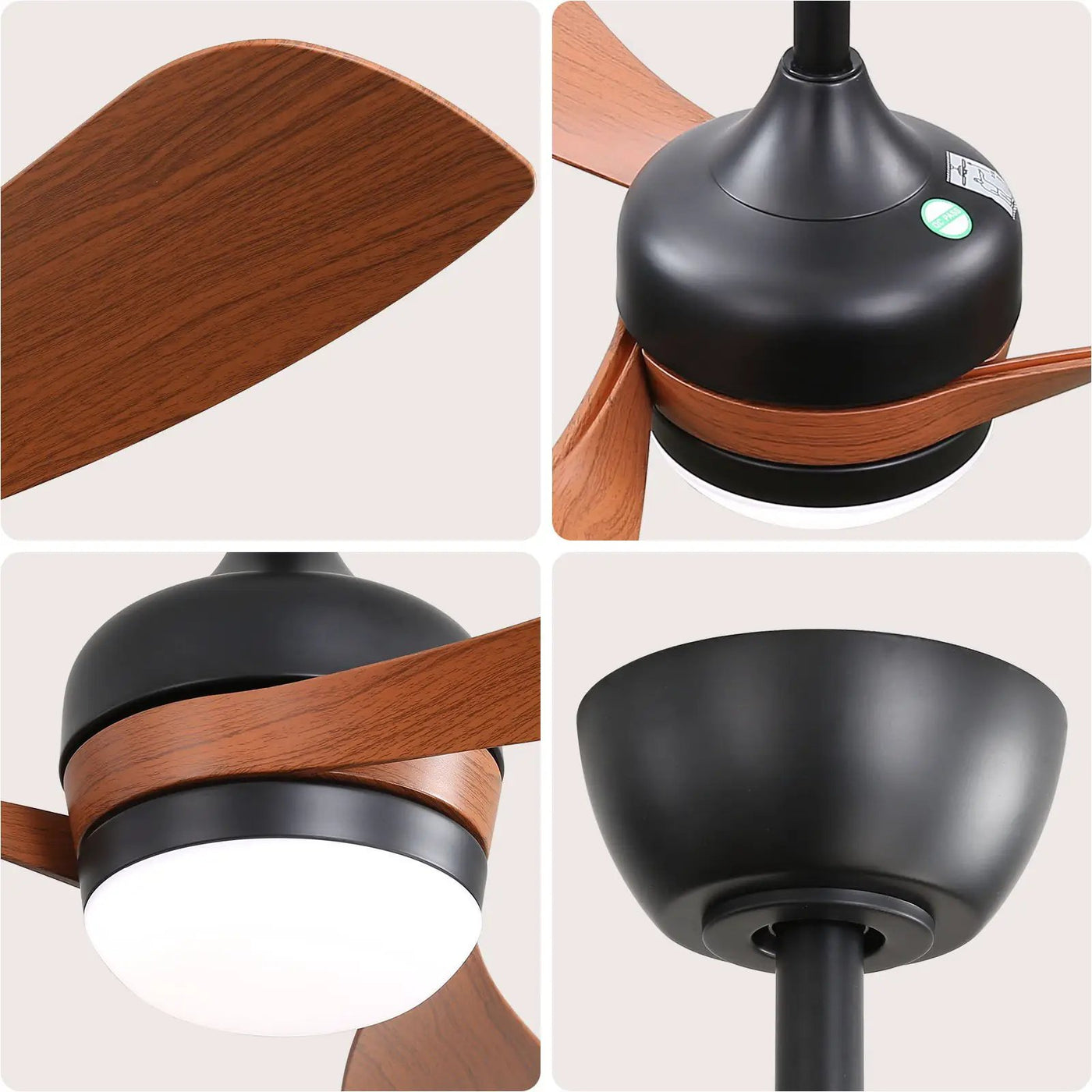 Ceiling Fan With 3 Blades, Remote Control, Reversible DC Motor, Noiseless Operation, 3 Downrods by HouseOfZazla