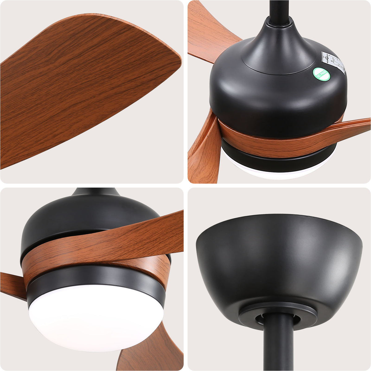 Ceiling Fan with Reversible DC Motor and Remote Control - White or Dark Brown, photo 17 of 21