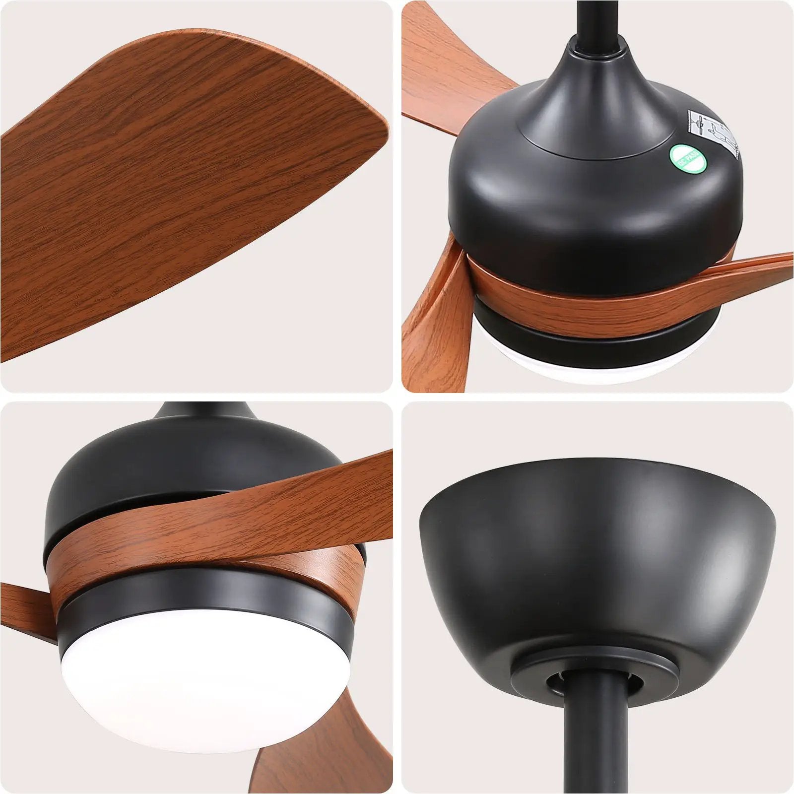 Ceiling Fan With 3 Blades, Remote Control, Reversible DC Motor, Noiseless Operation, 3 Downrods by HouseOfZazla