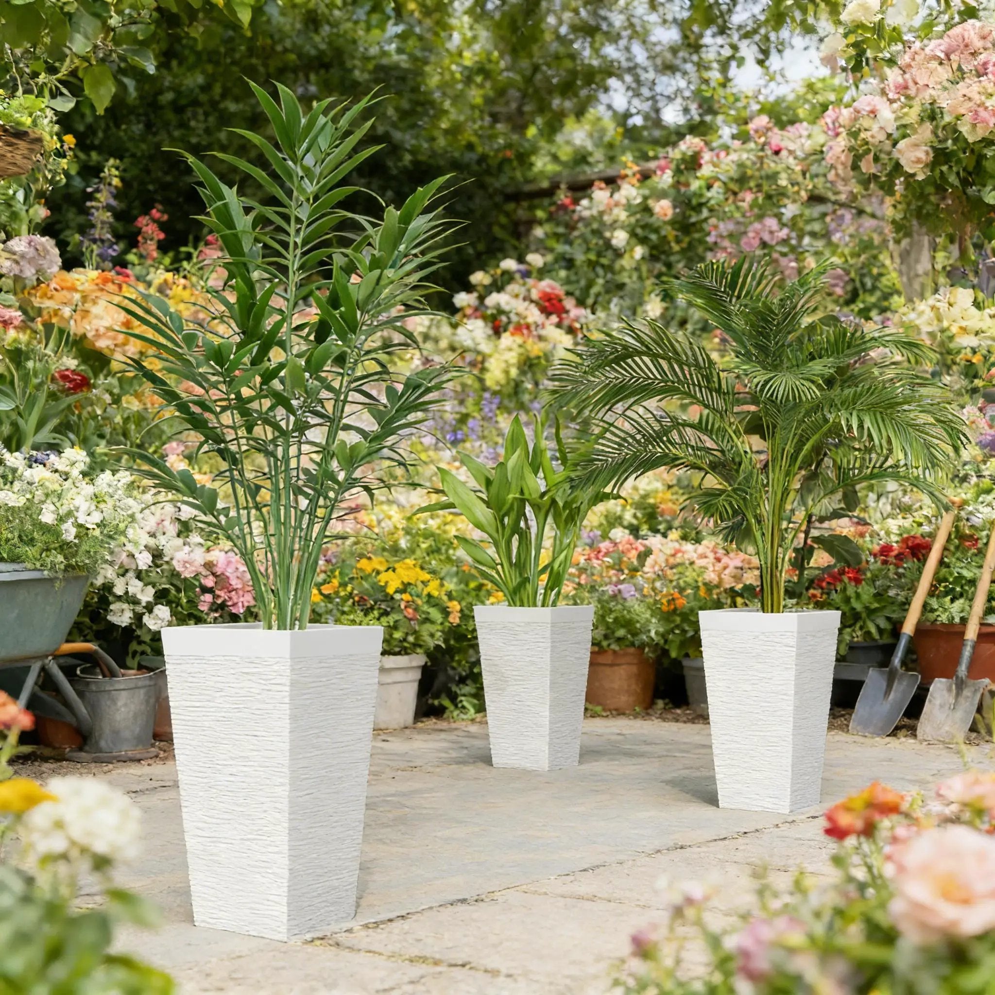 Stackable Tapered Planters, Set of 3 Outdoor Planters by HouseOfZazla