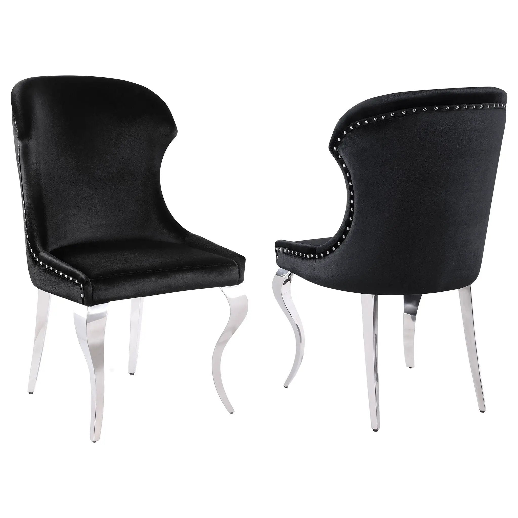 Cheyanne Upholstered Dining Side Chair Black (Set of 2) by Unique Piece Furniture
